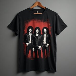 T-shirt Graphique Noir avec Design Contrasté