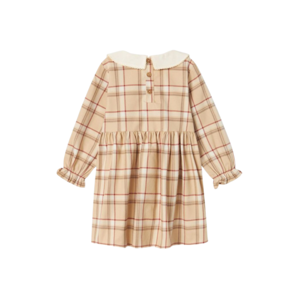 Robe à carreaux avec col Peter Pan.