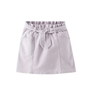 Jupe mauve avec ceinture nouée