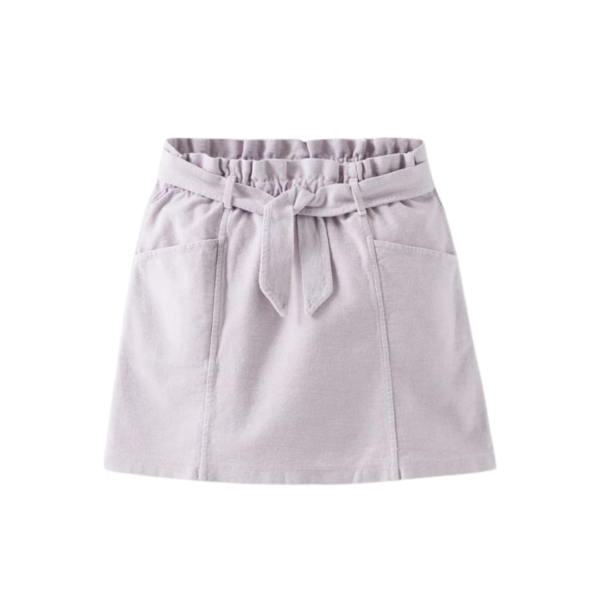 Jupe mauve avec ceinture nouée