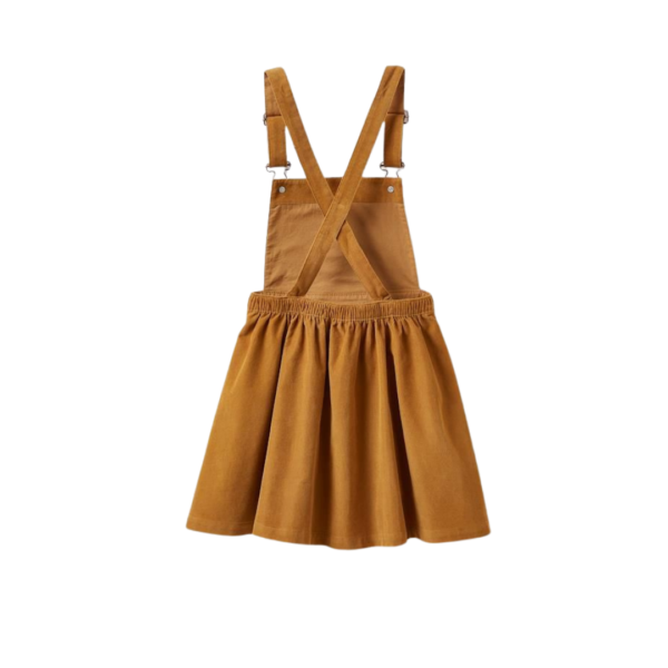 Robe en velours moutarde avec bretelles réglables