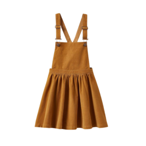 Robe en velours moutarde avec bretelles réglables