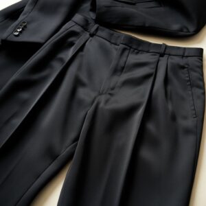 Pantalon Noir à Pinces Élégant