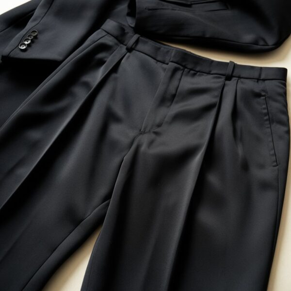 Pantalon Noir à Pinces Élégant