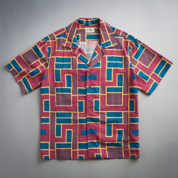 Chemise à Motifs Géométriques Colorés
